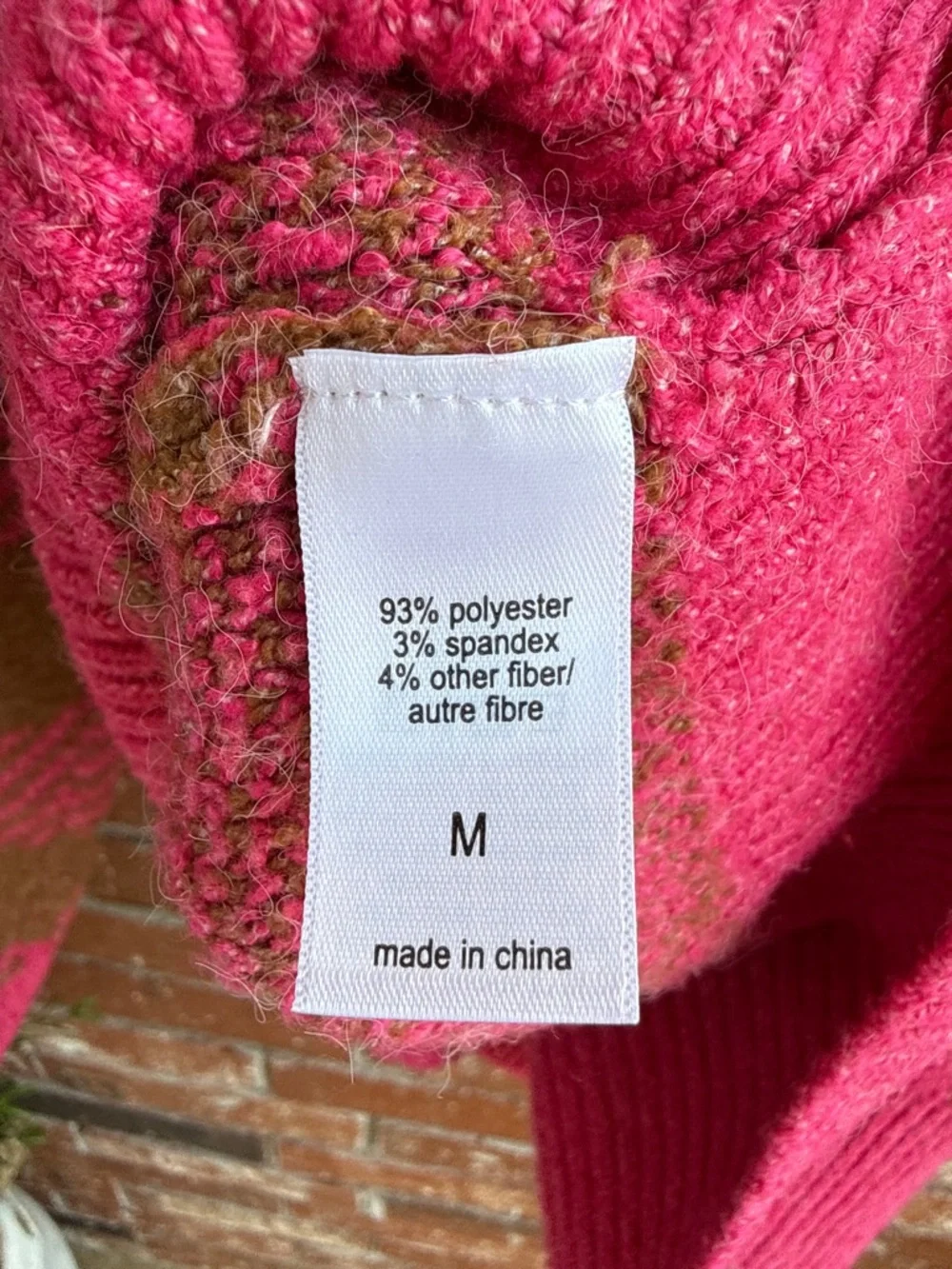 Pink and Brown Plaid Button-Front Cardigan Sweater - Picture 5 of 5